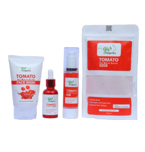 Tomato Acne Care Range is a refreshing skincare collection specially formulated to help cleanse, treat, and control acne. Enriched with the goodness of tomato extracts, it helps reduce excess oil, improve skin texture, and leave your skin looking clearer, smoother, and naturally radiant.
